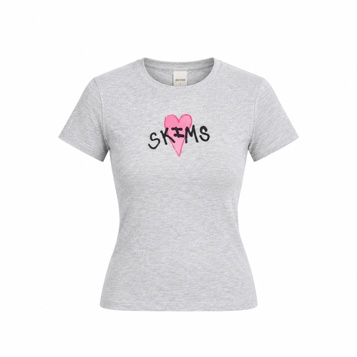 Skims Heart T-shirt Grey