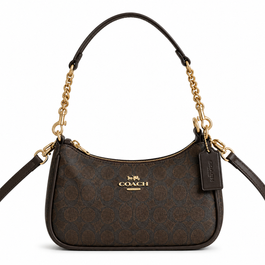 Coach Teri Shoulder Dark Brown-Black Bag