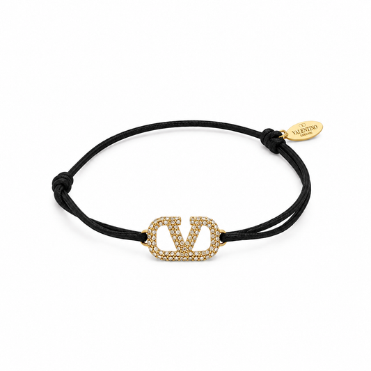 Valentino Cord Bracelet Black